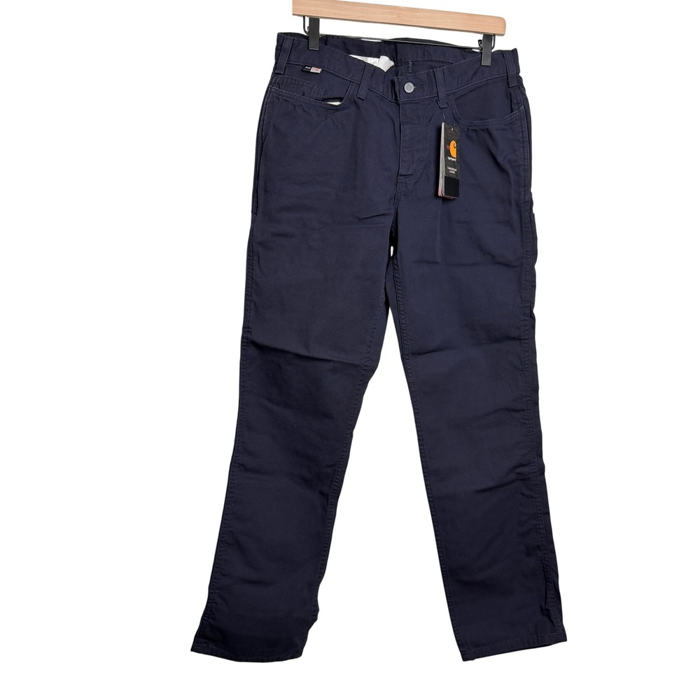 Carhartt Womens FR Rugged Flex Canvas Pant 12 Navy Flame Resistant 102689-410